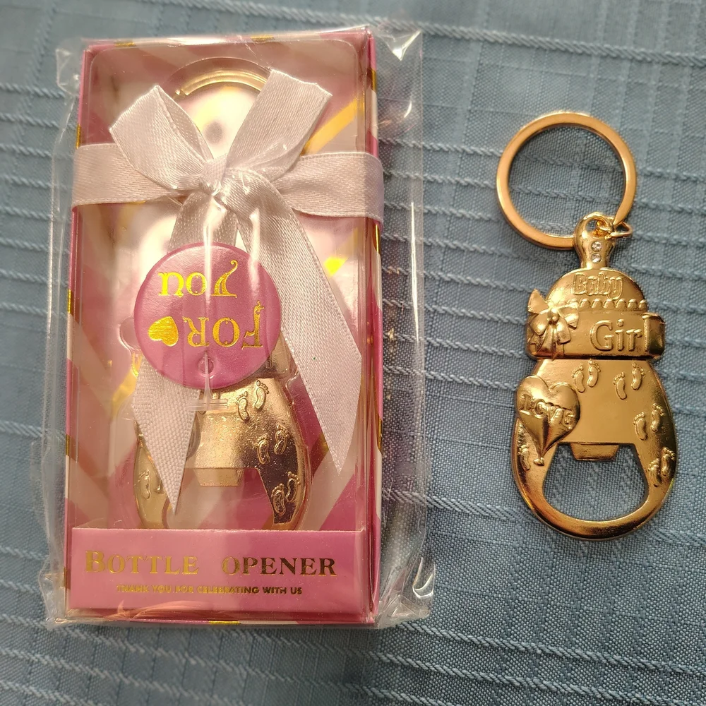 Gold Baby Girl Keychain